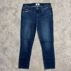 Paige Kylie Crop Jeans Size 26 Dark Blue Raw Hem Cropped Denim Inseam 25" Casual